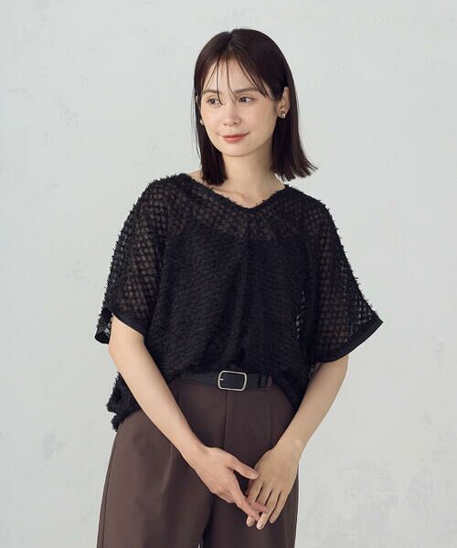 COMME CA ISM / コムサイズム シャツ・ブラウス | シアー フリンジ ドルマンスリーブブラウス | 詳細3
