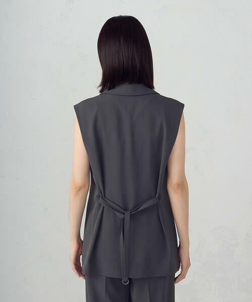 COMME CA ISM / コムサイズム ベスト | 【UVカット・接触冷感・吸水速乾】ベルト付きテーラードジレ / セットアップ対応 | 詳細10