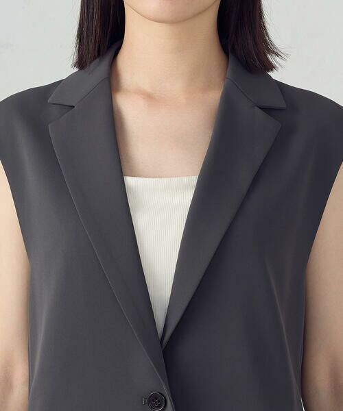 COMME CA ISM / コムサイズム ベスト | 【UVカット・接触冷感・吸水速乾】ベルト付きテーラードジレ / セットアップ対応 | 詳細11