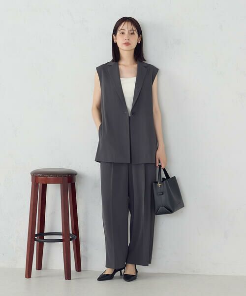 COMME CA ISM / コムサイズム ベスト | 【UVカット・接触冷感・吸水速乾】ベルト付きテーラードジレ / セットアップ対応 | 詳細3