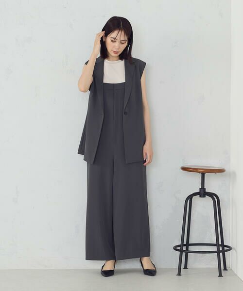 COMME CA ISM / コムサイズム ベスト | 【UVカット・接触冷感・吸水速乾】ベルト付きテーラードジレ / セットアップ対応 | 詳細5