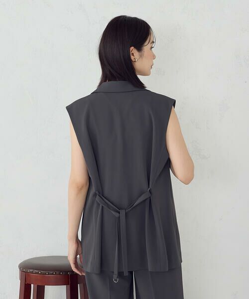 COMME CA ISM / コムサイズム ベスト | 【UVカット・接触冷感・吸水速乾】ベルト付きテーラードジレ / セットアップ対応 | 詳細7