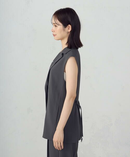 COMME CA ISM / コムサイズム ベスト | 【UVカット・接触冷感・吸水速乾】ベルト付きテーラードジレ / セットアップ対応 | 詳細9