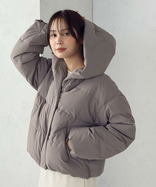 COMME CA ISM / コムサイズム その他アウター | フーデッドショートダウン(モカ)