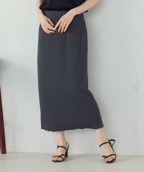 COMME CA ISM / コムサイズム ロング・マキシ丈スカート | ジャカードプリーツ ナロースカート / セットアップ対応 | 詳細12