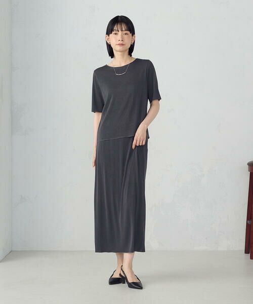 COMME CA ISM / コムサイズム ロング・マキシ丈スカート | ジャカードプリーツ ナロースカート / セットアップ対応 | 詳細8