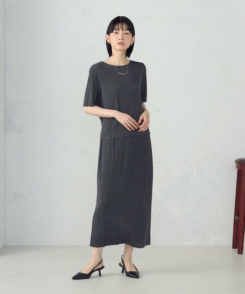 COMME CA ISM / コムサイズム ロング・マキシ丈スカート | ジャカードプリーツ ナロースカート / セットアップ対応 | 詳細9