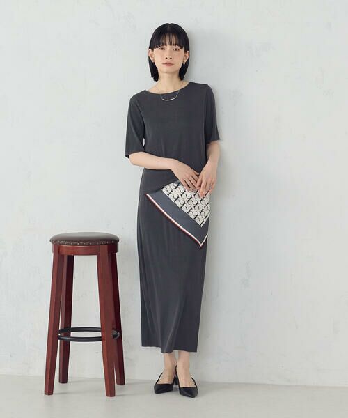 COMME CA ISM / コムサイズム ロング・マキシ丈スカート | ジャカードプリーツ ナロースカート / セットアップ対応 | 詳細10