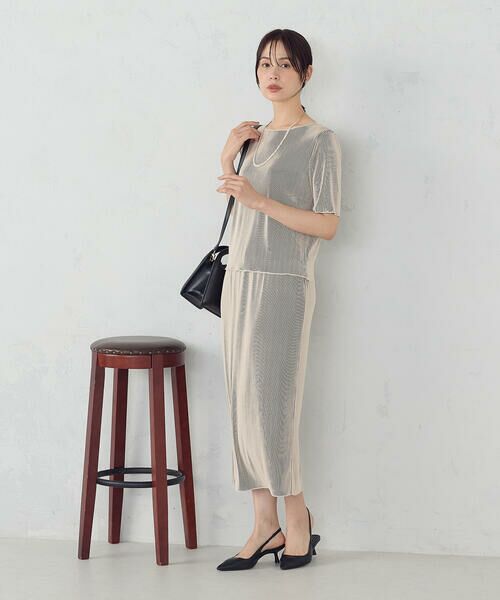 COMME CA ISM / コムサイズム ロング・マキシ丈スカート | ジャカードプリーツ ナロースカート / セットアップ対応 | 詳細21