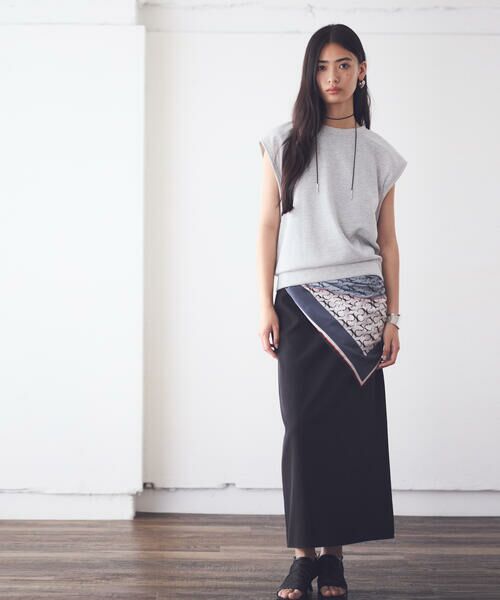 COMME CA ISM / コムサイズム ロング・マキシ丈スカート | ポリエステルツイル ナロースカート | 詳細1