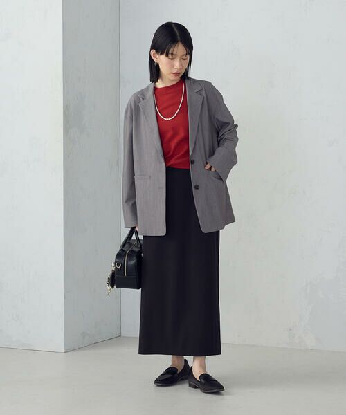 COMME CA ISM / コムサイズム ロング・マキシ丈スカート | ポリエステルツイル ナロースカート | 詳細3