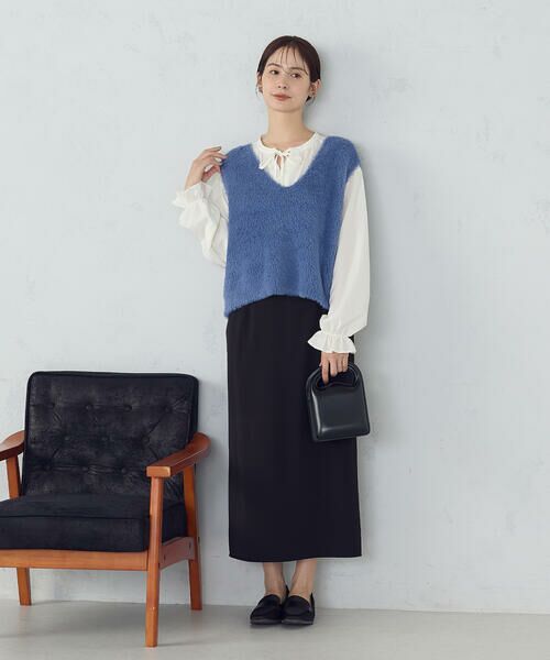 COMME CA ISM / コムサイズム ロング・マキシ丈スカート | ポリエステルツイル ナロースカート | 詳細4