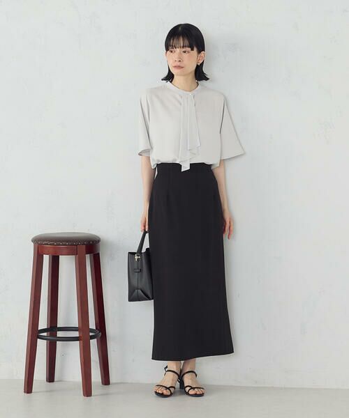 COMME CA ISM / コムサイズム ロング・マキシ丈スカート | ポリエステルツイル ナロースカート | 詳細5