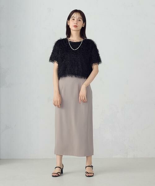 COMME CA ISM / コムサイズム ロング・マキシ丈スカート | ポリエステルツイル ナロースカート | 詳細11