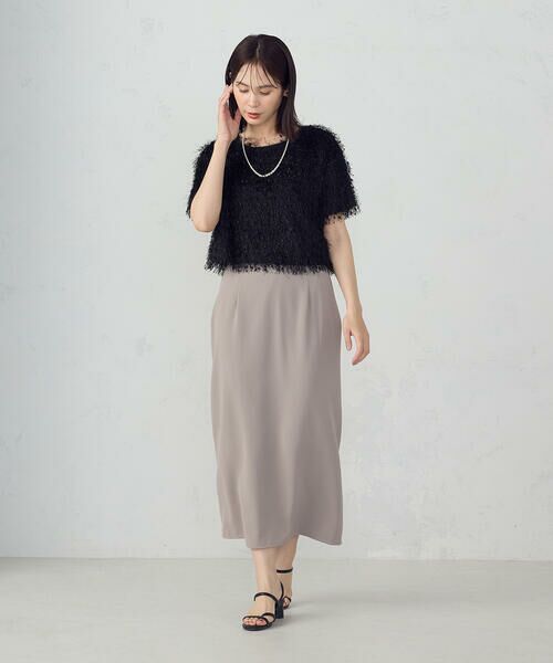 COMME CA ISM / コムサイズム ロング・マキシ丈スカート | ポリエステルツイル ナロースカート | 詳細12