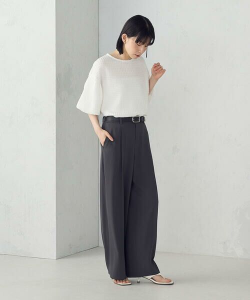 COMME CA ISM / コムサイズム その他パンツ | 【UVカット・接触冷感・吸水速乾】センタープレス入りタックワイドパンツ / セットアップ対応 | 詳細1