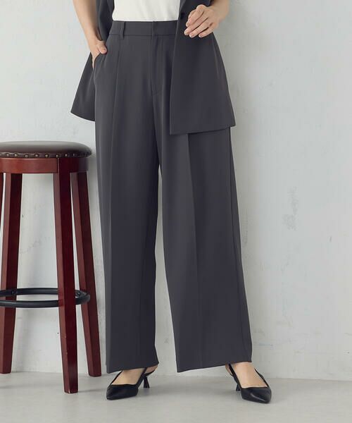 COMME CA ISM / コムサイズム その他パンツ | 【UVカット・接触冷感・吸水速乾】センタープレス入りタックワイドパンツ / セットアップ対応 | 詳細6
