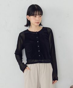 COMME CA ISM / コムサイズム カーディガン・ボレロ | シアーベロア カーディガン