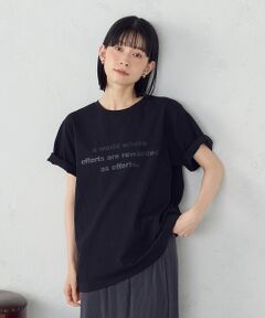 COMME CA ISM / コムサイズム カットソー | グリッター　ロゴＴシャツ