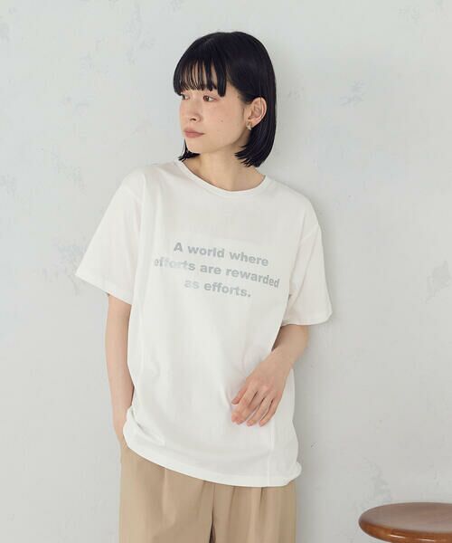 COMME CA ISM/コムサイズム グリッター ロゴTシャツ ホワイト L COMME CA ISM/コムサイズム グリッター ロゴTシャツ ホワイト L