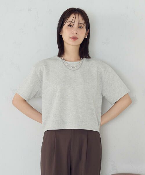 COMME CA ISM/コムサイズム ラメ スウェット Tシャツ ライトグレー F COMME CA ISM/コムサイズム ラメ スウェット Tシャツ ライトグレー F
