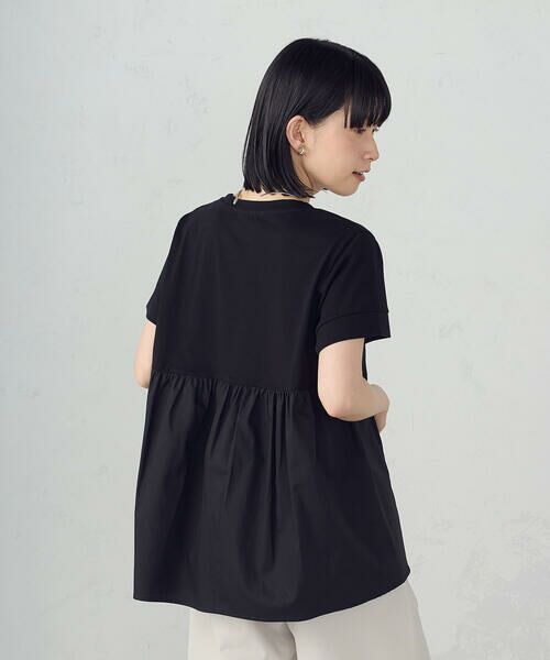 COMME CA ISM / コムサイズム カットソー | 切り替え コンビカットソー(ブラック)