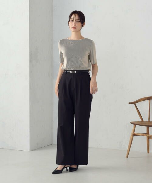 COMME CA ISM / コムサイズム カットソー | ジャカードプリーツ ベーシックＴシャツ / セットアップ対応 | 詳細13