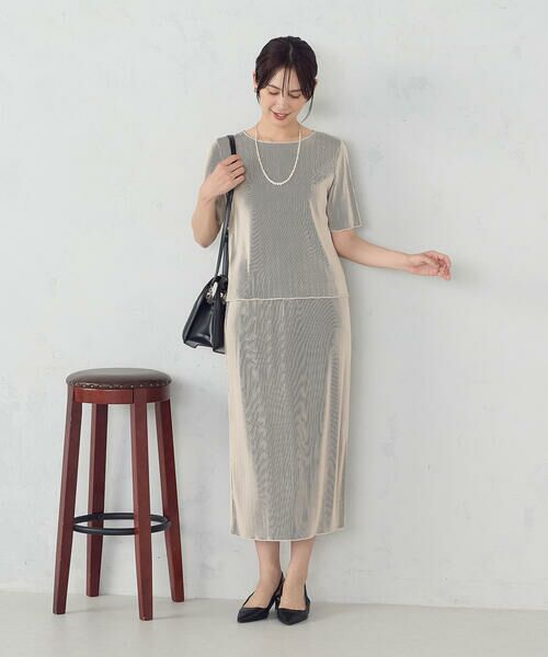 COMME CA ISM / コムサイズム カットソー | ジャカードプリーツ ベーシックＴシャツ / セットアップ対応 | 詳細14