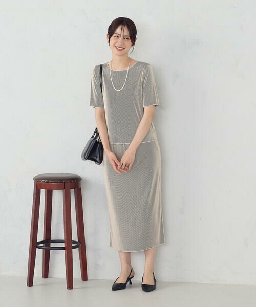 COMME CA ISM / コムサイズム カットソー | ジャカードプリーツ ベーシックＴシャツ / セットアップ対応 | 詳細15