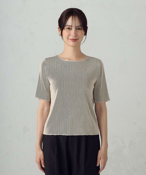 COMME CA ISM / コムサイズム カットソー | ジャカードプリーツ ベーシックＴシャツ / セットアップ対応 | 詳細17