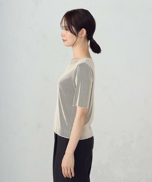 COMME CA ISM / コムサイズム カットソー | ジャカードプリーツ ベーシックＴシャツ / セットアップ対応 | 詳細18