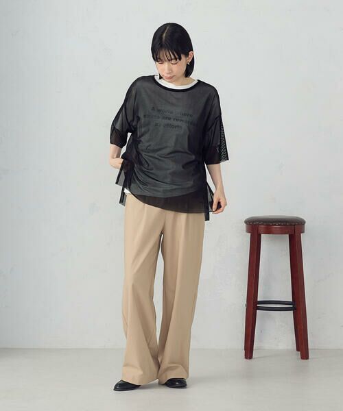 COMME CA ISM / コムサイズム カットソー | シアーベロア Tシャツ | 詳細1
