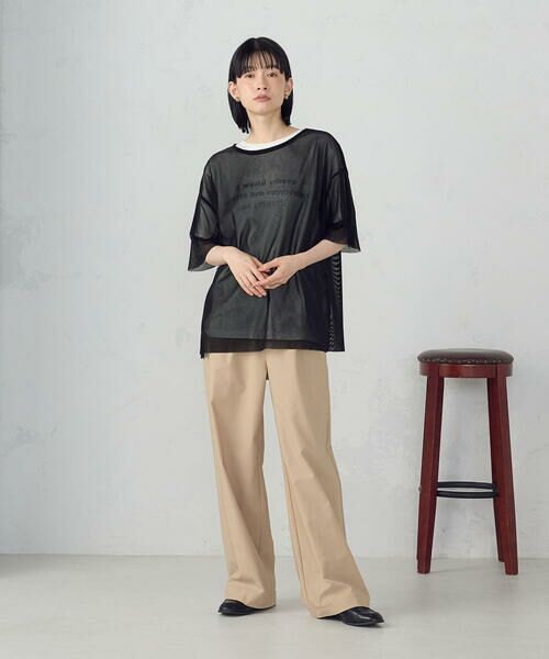 COMME CA ISM / コムサイズム カットソー | シアーベロア Tシャツ | 詳細3