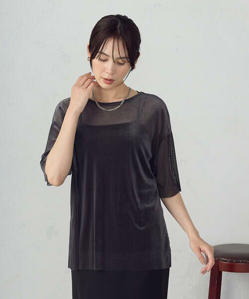 COMME CA ISM / コムサイズム カットソー | シアーベロア Tシャツ | 詳細13