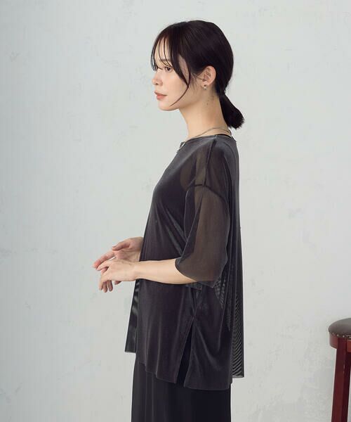 COMME CA ISM / コムサイズム カットソー | シアーベロア Tシャツ | 詳細14