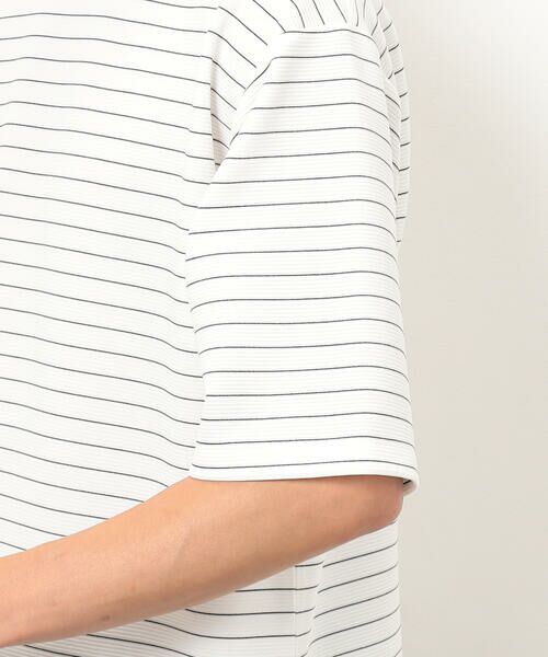 COMME CA ISM / コムサイズム Tシャツ | リップルジャージー 細ボーダー Ｔシャツ | 詳細9