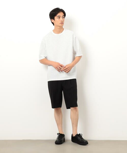 COMME CA ISM / コムサイズム Tシャツ | リップルジャージー 細ボーダー Ｔシャツ | 詳細2