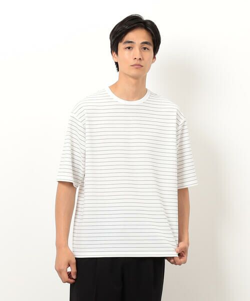 リップルジャージー 細ボーダー Tシャツ （Tシャツ）｜COMME CA