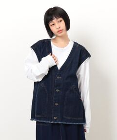 COMME CA ISM / コムサイズム ベスト | デニムフリンジベスト