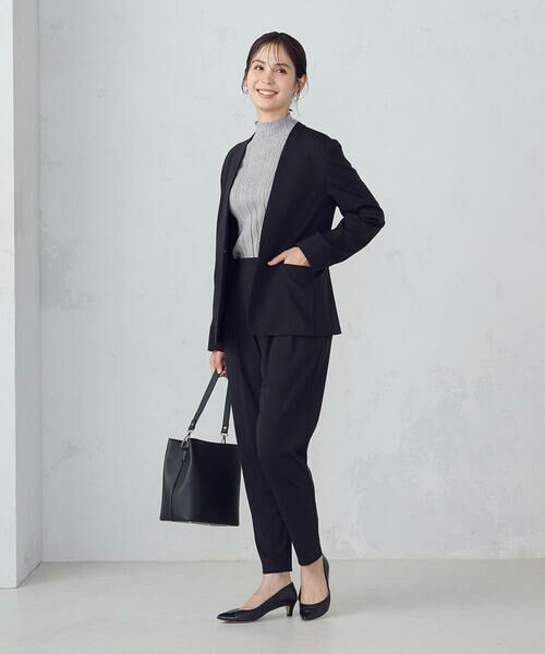 COMME CA ISM / コムサイズム セットアップ | 【ウォッシャブル】メランジジャージ＆ナイロンレーヨンポンチ　ノーカラージャケット | 詳細1