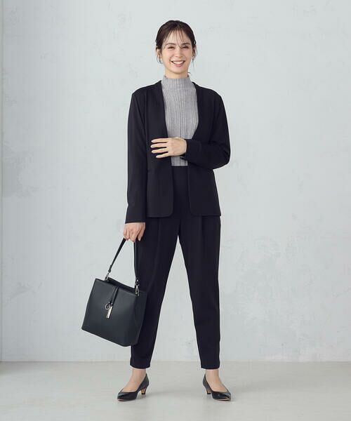 COMME CA ISM / コムサイズム セットアップ | 【ウォッシャブル】メランジジャージ＆ナイロンレーヨンポンチ　ノーカラージャケット | 詳細2