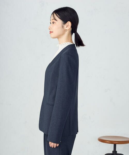 COMME CA ISM / コムサイズム セットアップ | 【ウォッシャブル】メランジジャージ＆ナイロンレーヨンポンチ　ノーカラージャケット | 詳細11