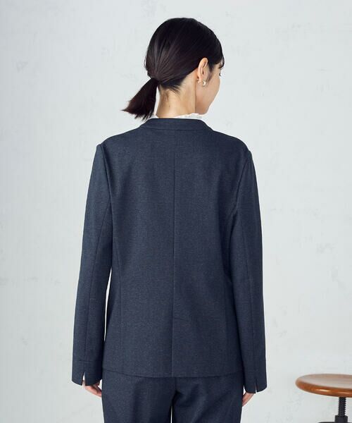 COMME CA ISM / コムサイズム セットアップ | 【ウォッシャブル】メランジジャージ＆ナイロンレーヨンポンチ　ノーカラージャケット | 詳細12