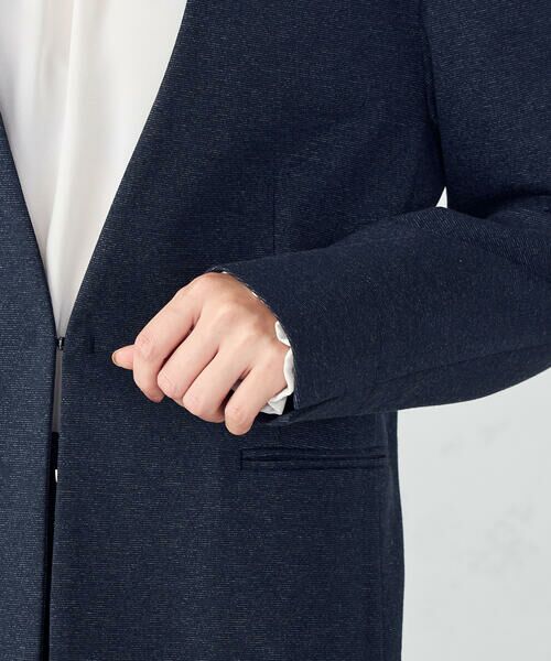 COMME CA ISM / コムサイズム セットアップ | 【ウォッシャブル】メランジジャージ＆ナイロンレーヨンポンチ　ノーカラージャケット | 詳細14