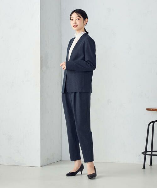 COMME CA ISM / コムサイズム セットアップ | 【ウォッシャブル】メランジジャージ＆ナイロンレーヨンポンチ　ノーカラージャケット | 詳細5