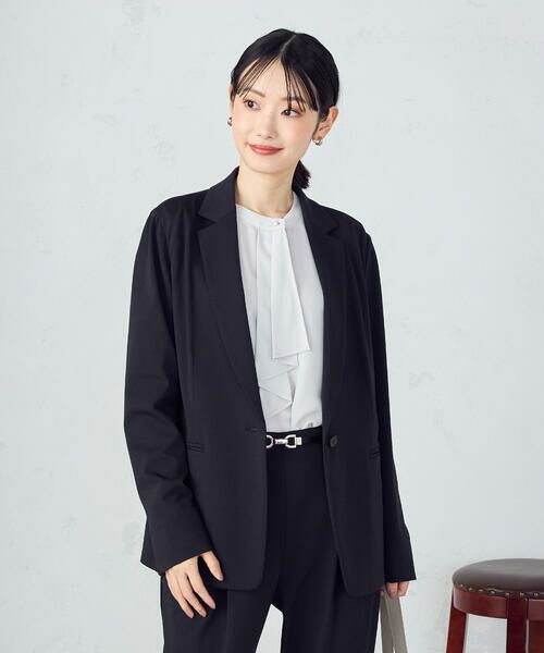 COMME CA ISM / コムサイズム セットアップ | 【ウォッシャブル】メランジジャージ&ナイロンレーヨンポンチ テーラードジャケット | 詳細3