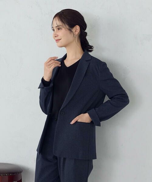 COMME CA ISM / コムサイズム セットアップ | 【ウォッシャブル】メランジジャージ&ナイロンレーヨンポンチ テーラードジャケット | 詳細8