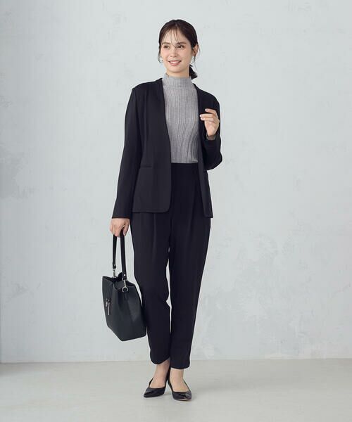 COMME CA ISM / コムサイズム セットアップ | 【ウォッシャブル】メランジジャージ＆ナイロンレーヨンポンチ　テーパードパンツ | 詳細2