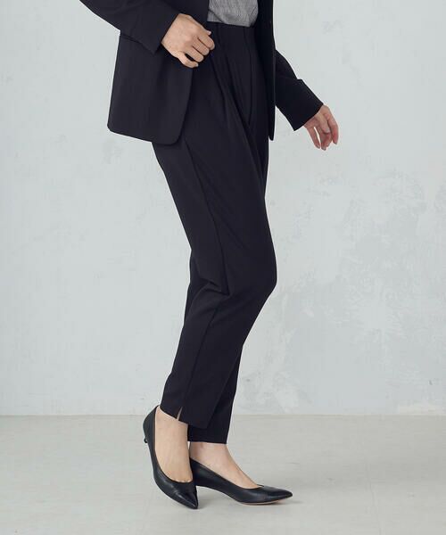 COMME CA ISM / コムサイズム セットアップ | 【ウォッシャブル】メランジジャージ＆ナイロンレーヨンポンチ　テーパードパンツ | 詳細3