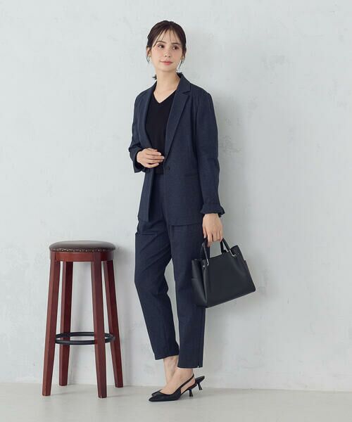 COMME CA ISM / コムサイズム セットアップ | 【ウォッシャブル】メランジジャージ＆ナイロンレーヨンポンチ　テーパードパンツ | 詳細5